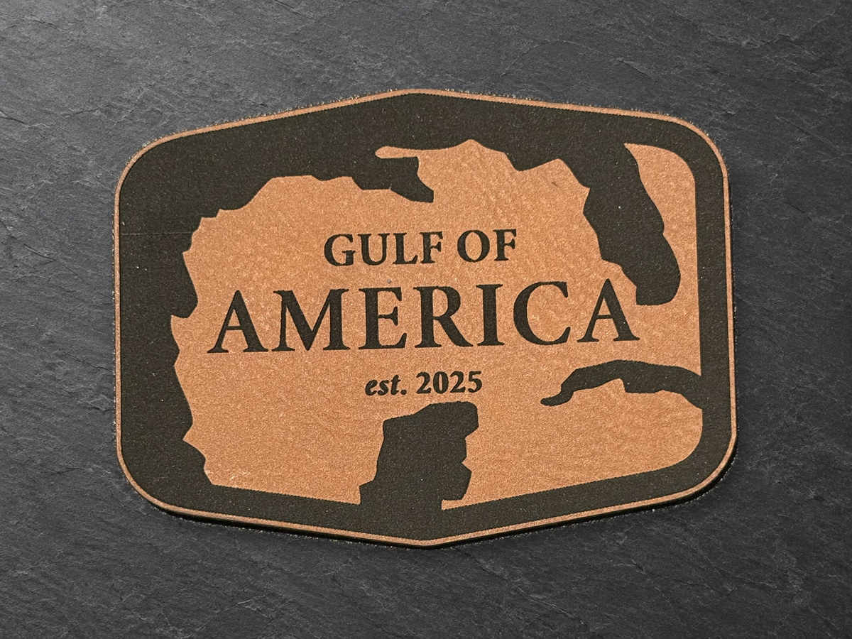 Gulf of America patch, copper patch with gulf map