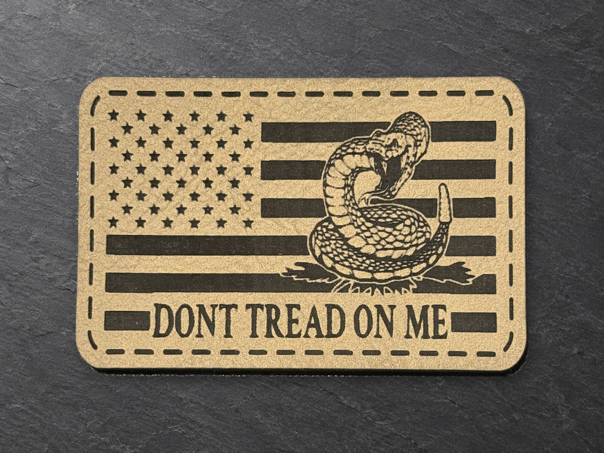 Don't Tread on Me patch, light engraved flag patch