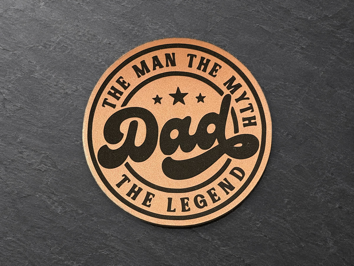 Dad the Legend patch, round copper patch