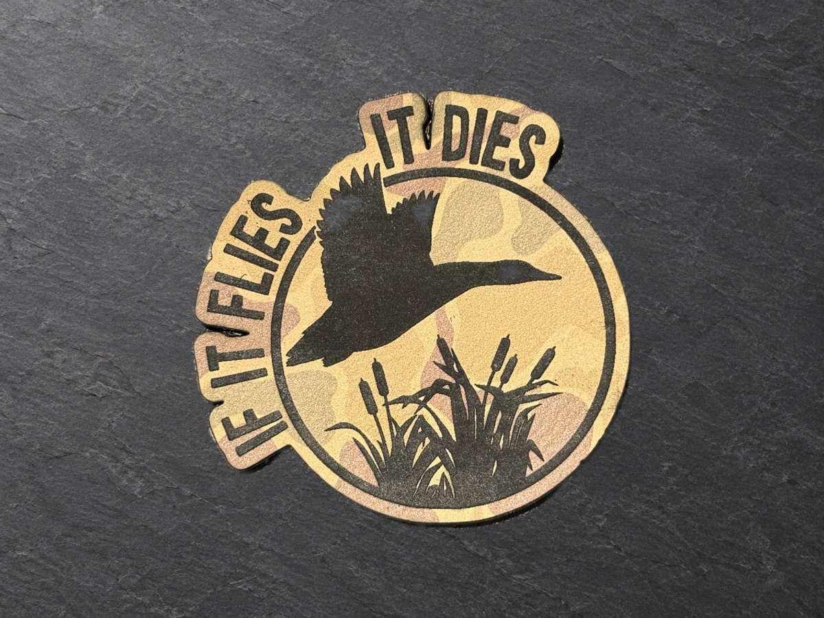 If It Flies, It Dies patch, light duck patch