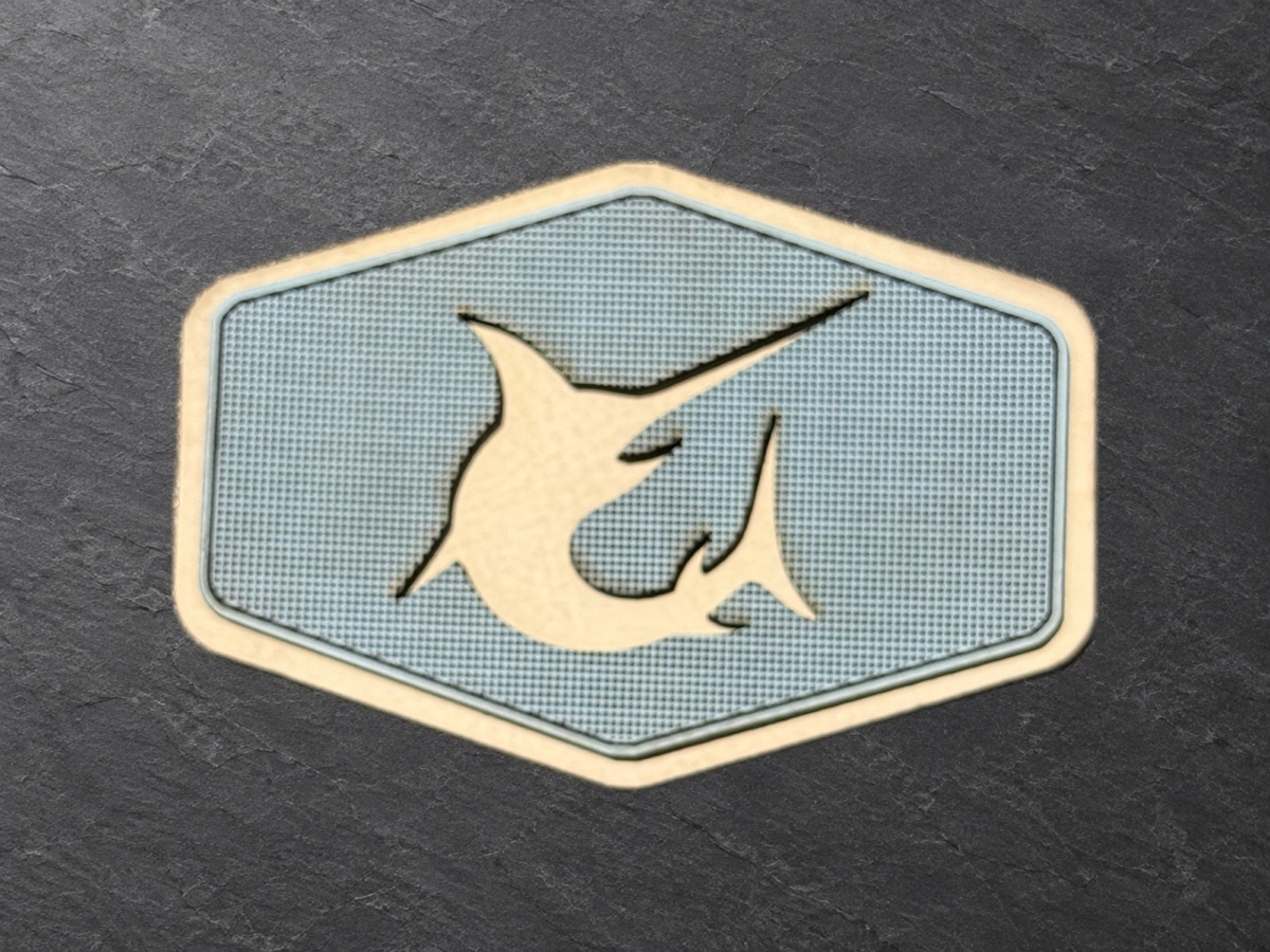 Marlin patch, blue hexagonal patch
