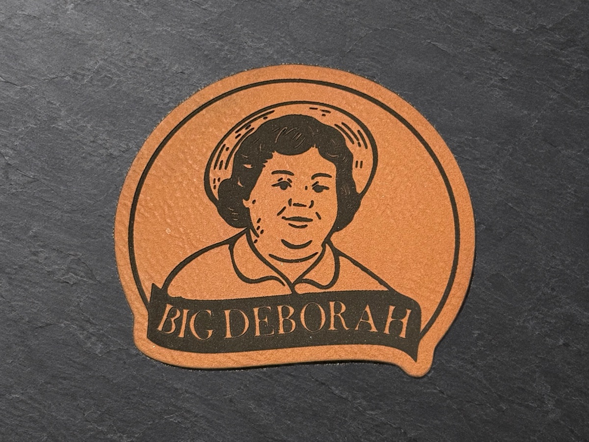 Big Deborah patch, round copper portrait patch