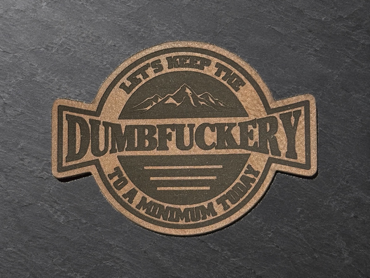 Dumbfuckery patch, dark round patch