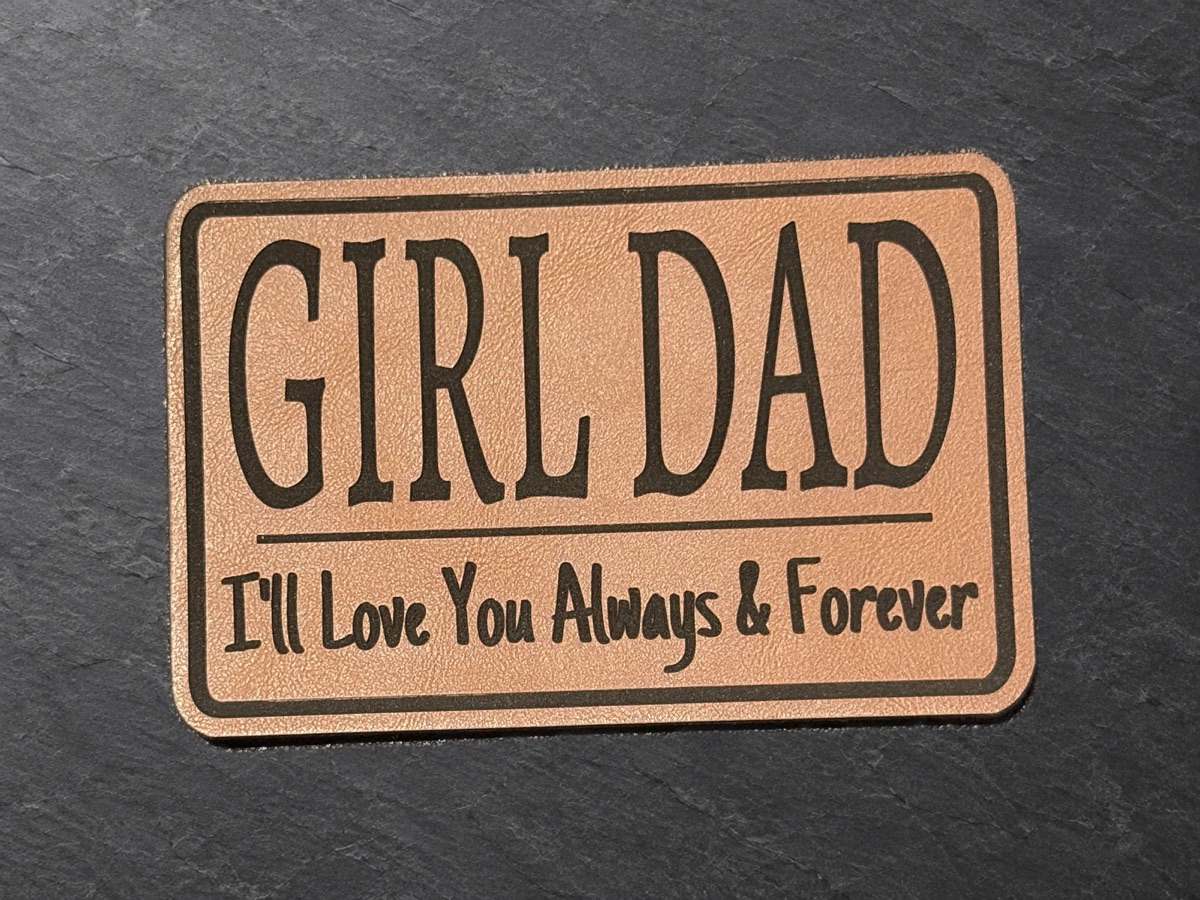 Girl Dad patch, copper rectangular patch