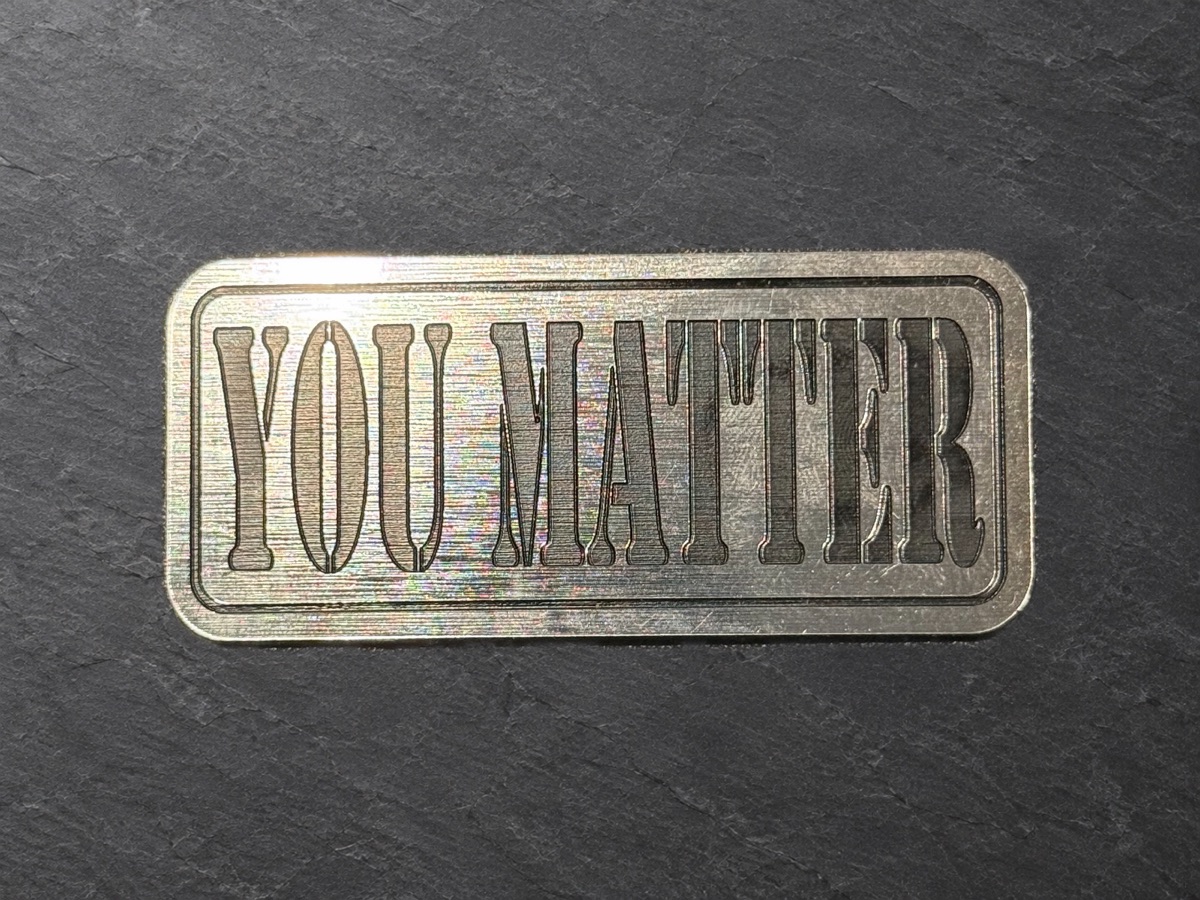 You Matter patch, silver rectangular patch